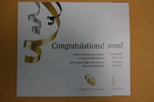 2013 W PROOF SILVER EAGLE CONGRATULATION SET - LOW MINTAGE - Picture 1 of 7