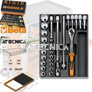 Termoformato rigido Beta T82 C2-294 set 29pz cricchetto + bussole da 1/2 - Foto 1 di 3