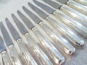 Magnificent French 950 silver handles 20 dessert knives Louis XVI marquis - Picture 1 of 12