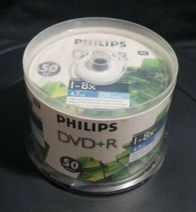 PHILIPS DVD+R 50 dischi 120 minuti 4,7 GB 1-8x dischi registrabili - Foto 1 di 3