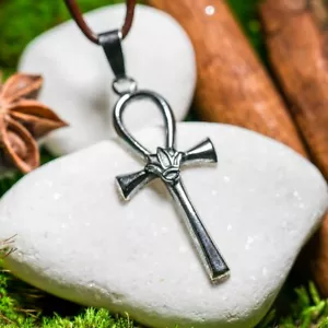 Nilschlüssel Ankh mit Lotus Talisman aus Silber 925 Amulett Esoterik - Bild 1 von 5