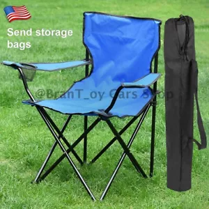 Ozark Trail Basic Quad Folding Camp Chair with Cup Holder, Blue, Adult Free Bag - Picture 1 of 6