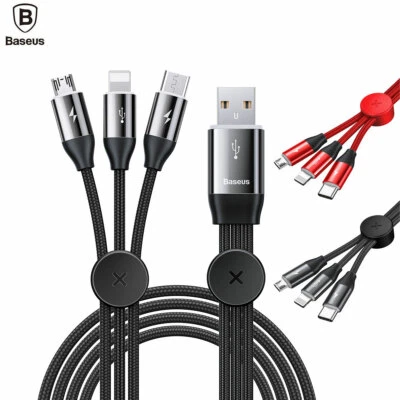 Baseus IP Type-C Micro TO USB Data Sync Indicator Light Fast Charge Cable - Image 1 of 4