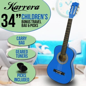 NEW BLUE CHILDRENS ACOUSTIC GUITAR IDEAL KIDS GIFT - Picture 1 of 7