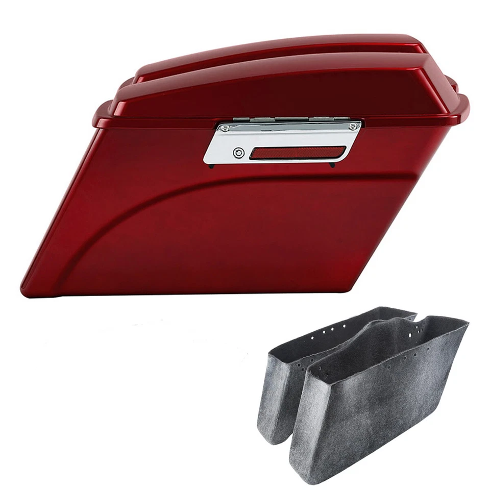 Alforjas rígidas rojas aptas para Harley Davidson Softail Fatboy 1984-2017 Foto 1 de 4