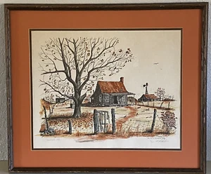 Al Richardson Hand Colored Print "Fall Time at the Country Place" Signed Limited - Imagen 1 de 12
