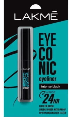 LAKMÉ Delineador de Ojos Líquido Eyecónico, Negro, 4,5 ml Cepillo Punta Flexi Único A Prueba de Manchas Foto 1 de 3