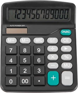 Solar Battery Desktop Calculator Basic 12 Digit Large Display Office Business US - Picture 1 of 16