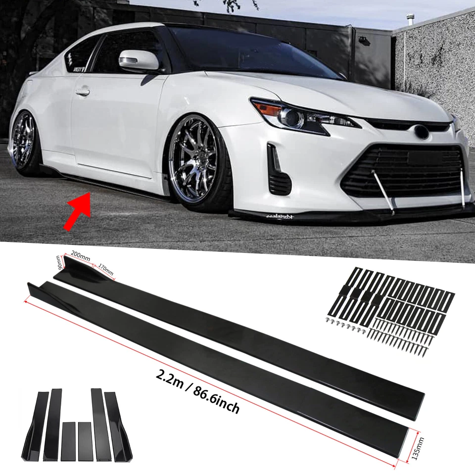 Fit 86.6''Side Skirt Splitter Extension Rocker Panel For Scion TC 2005-2016 Foto 1 de 4