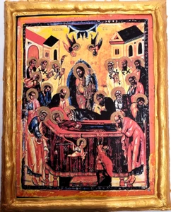Dormition of The Mother of God Theotokos Mary Mt Sinai East Orthodox Icon Plaque - Picture 1 of 6