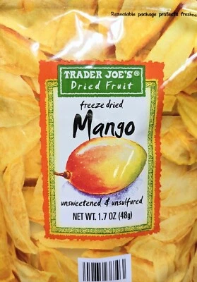 Trader Joe's Fruta Liofilizada Mango Sin Endulzar Superalimento Sin Grasa 1.7 OZ Foto 1 de 3