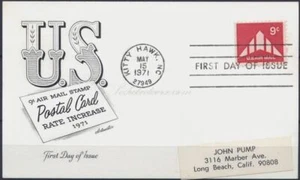 Tarjeta FDC de Estados Unidos, 1971. Kitty Hawk a Long Beach. Correo aéreo 9c - Imagen 1 de 2