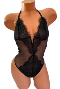 Bodybambola sexy Victorias Secret Lingerie orsacchiotto maglia trasparente nero nuovo - Foto 1 di 8