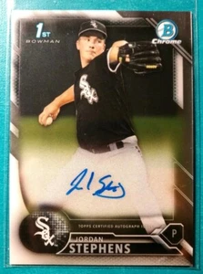 2016 BOWMAN CHROME PROSPECT AUTOGRAPHS JORDAN STEPHENS CHICAGO WHITE SOX CHI - Picture 1 of 3