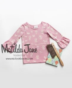 Matilda Jane girl's Paint By Number Puffer Tee T-shirt Pink butterflies NWT 14 y - Picture 1 of 6