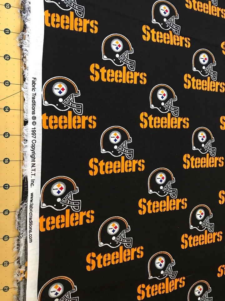 1997 Pittsburgh Steelers 19" X 58” Width 100% Cotton #2037a - Image 1 of 1