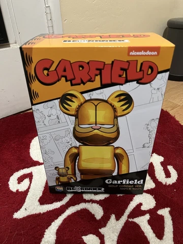 Medicom Toy 400% 100% set Bearbrick Be@rbrick Garfield Gold Chrome Ver. Figure Cover