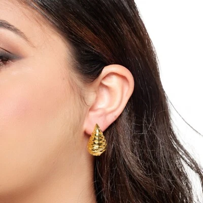 ORECCHINI GOCCIA ARGENTO 925 RODIATO IN ORO GIALLO - Immagine 1 di 2