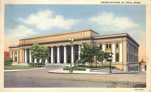 Union Station Railroad St. Paul Minnesota 1936 Postkarte - Bild 1 von 2