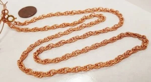 36 PIECES VINTAGE COPPER COATED STEEL 4mm. ROPE CHAIN 24" NECKLACES CH135 - Picture 1 of 2