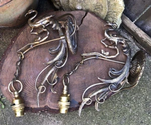 Vintage 1940/50's French peacock wall sconces brass bird hall lights re-wired - Picture 1 of 13