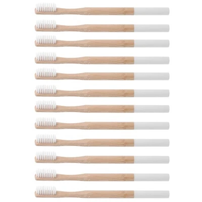  Cepillos de dientes de bambú 12 piezas: cepillo de dientes de bambú para adultos con cerdas suaves - manual - Imagen 1 de 4