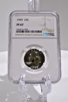 1959 George Washington 90% Silver Quarter Graded NGC PF 67 - Image 1 of 2