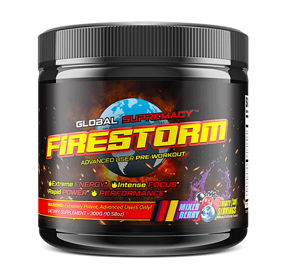Global Supremacy Firestorm Advanced Pre-Entrenamiento 30 Porciones Fresa Salvaje Foto 1 de 1