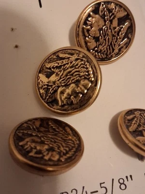 Vintage Indian head Buttons (4) - Image 1 of 4