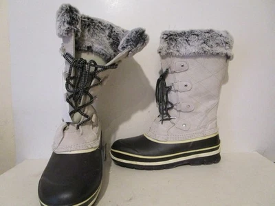 Khombu Emily Suede Leather Faux Fur Womens Winter Snow Boot Grey Size 7 - Image 1 of 4