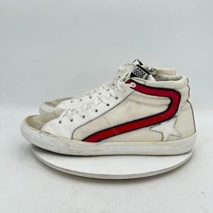 Golden Goose GGDB Herren Größe EU 46 US 13 Weiß Rot Leder Side Zip High Top Schuhe - Bild 1 von 11