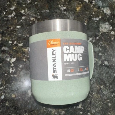 STANLEY Classic Legendary Camp Mug Coffee Cup 12oz Stainless Hammertone Green - Image 1 of 2