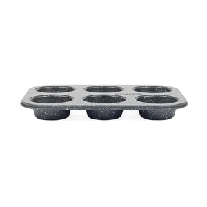 Salter Muffin Pan 6 Cup x2 Megastone Carbon Steel Non-Stick PFOA-Free Oven Safe - Picture 1 of 7