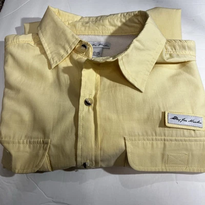 Joe Marlin large yellow Mens Sporting shirt Double Front Pockets Back Venting - Image 1 of 4