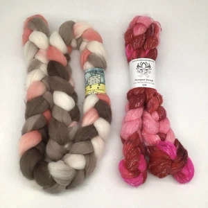 2 Skeins of Roving Wool - Greenwood + Newport Tweed (8 oz total) - Picture 1 of 5