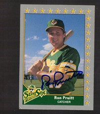 RON PRUITT Autograph 1990 Pacific Senior League--Fort Myers Sun Sox