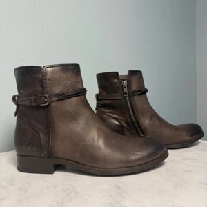 Women's Frye Melissa Short Seam Leather Ankle Boots Size 7 Slate - Picture 1 of 10