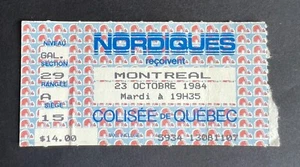 Vintage 1984 Montreal Canadiens vs Quebec Nordiques Ticket Stub 10/23/84 - Picture 1 of 2