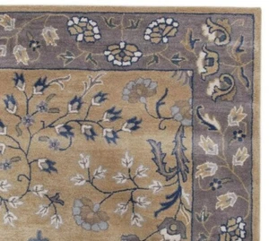 Alfombra y alfombra Adeline Multi Gold Oriental Oushak acolchada a mano 100 % lana. - Imagen 1 de 7