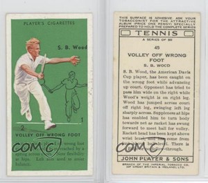 1936 Player's Cigarettes Tennis Tobacco Sidney Wood SB (Volley off Wrong Foot)