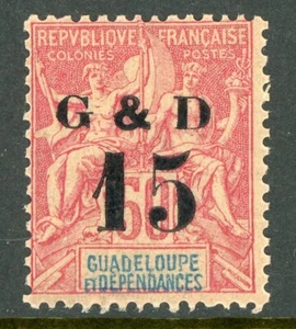 Guadeloupe 1900 French Colony 15¢/50¢ Carmine SG #55b Mint D974 - Picture 1 of 2