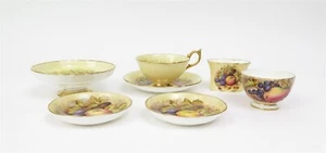 Rare AYNSLEY Orchard Gold Teacup & Saucer, Candy Dish, + More, Signed D. Jones  - Picture 1 of 12