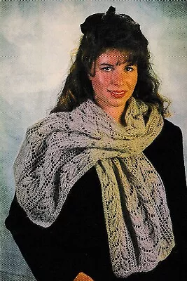 Adult Beech Leaf Scarf - 62" x 15" - Fingering weight - KNITTING PATTERN ONLY - Image 1 of 2