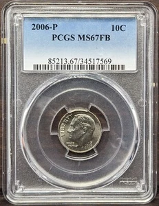 2006-P Roosevelt Dime PCGS MS67FB Full Bands PCGS Pop 12 - Bild 1 von 5