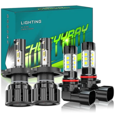 For Subaru Forester 1998-2002 4X Led Headlight Fog Light Bulbs Combo Kit 6000K - Image 1 of 4