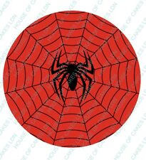 SPIDERMAN & SPIDER RED & BLACK WEB EDIBLE ROUND 8 INCH PRE-CUT CAKE TOPPER
