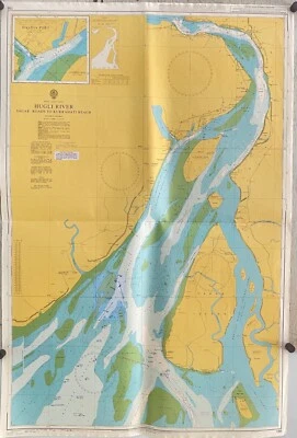 Admiralty 136 HUGLI RIVER INDIA EAST COAST Genius Maritime Nautical Map Chart - Image 1 of 4