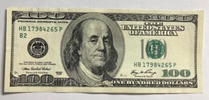 $100 Series 2006 Note, HB17984265 P, Nice AU condition. - Picture 1 of 2