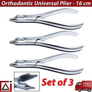 Dental Orthodontic Universal Pliers 14 cm For Hard Wire Bending Tools Set of 3 - Picture 1 of 7