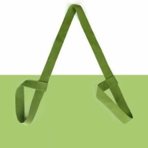 Portable Yoga Fitness Gym Mat Shoulder Carrying Strap Sling Canvas Belt in Green